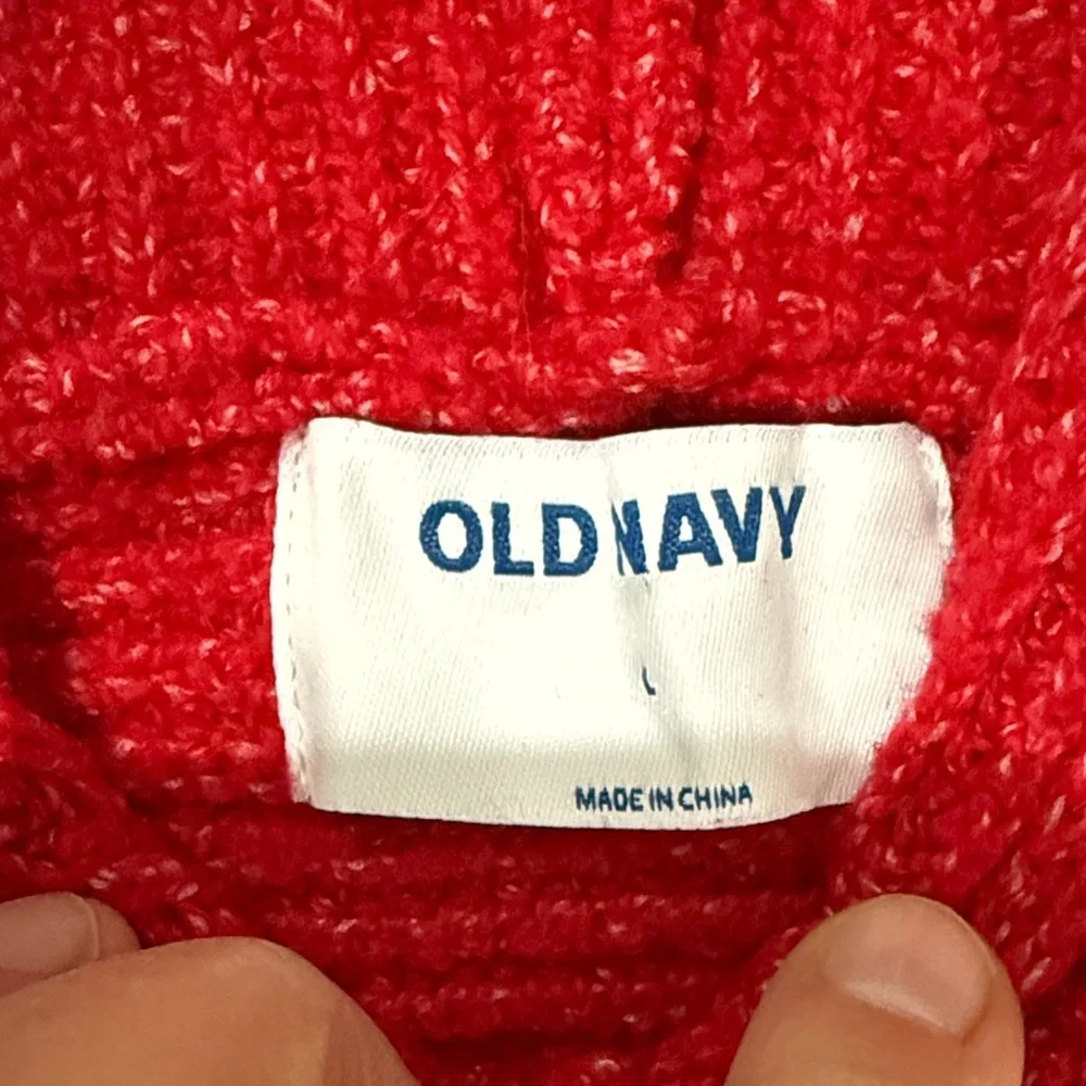 Old Navy Vibrant Red Oversized Knit Sweater - Picture 3 of 11